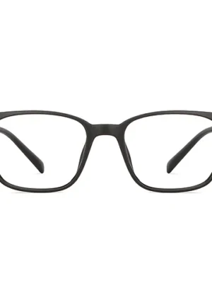 Blue Block Screen Glasses: Matte Black Full Rim Square