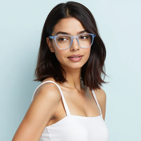 Sky Blue Full Rim Square