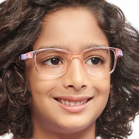 Pink Transparent Full Rim Rectangle