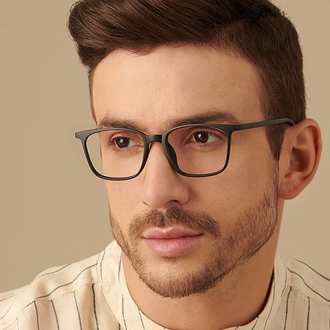 Blue Block Screen Glasses: Matte Black Full Rim Square