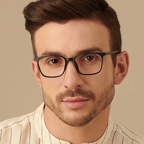 Blue Block Screen Glasses: Matte Black Full Rim Square